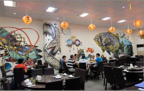 安仁海鲜餐厅墙体彩绘